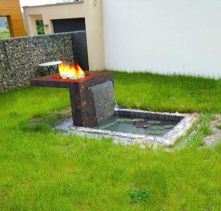 Gartenbrunnen · Feuer und Wasser – Projektbild